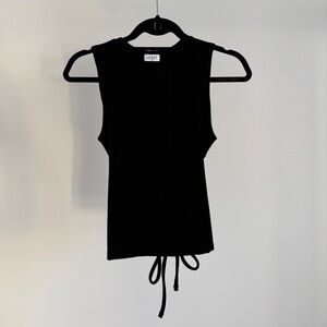 LESET Black Open Back Tank Top